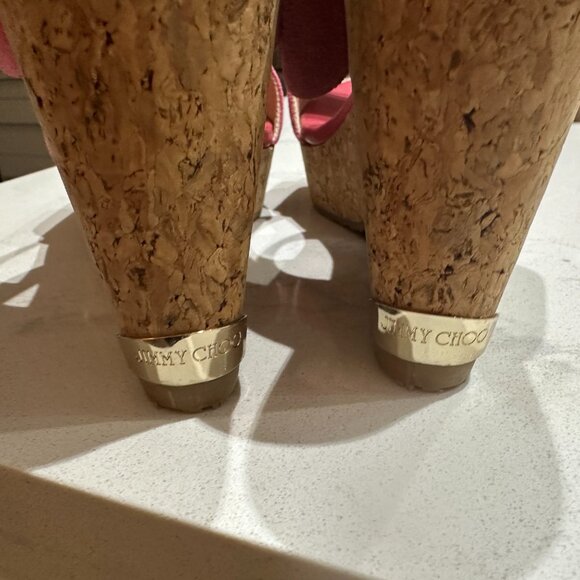 Jimmy Choo Women's Platform Sandals - Pink Suede, Size 8, New without Box - Picture 2 of 6